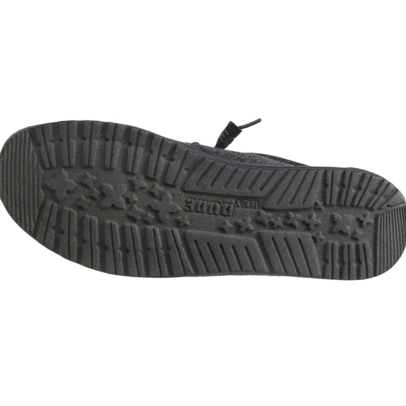 Hey Dude Wally Sox Micro Shoes Men’s Total Black NIB - Picture 4 of 15